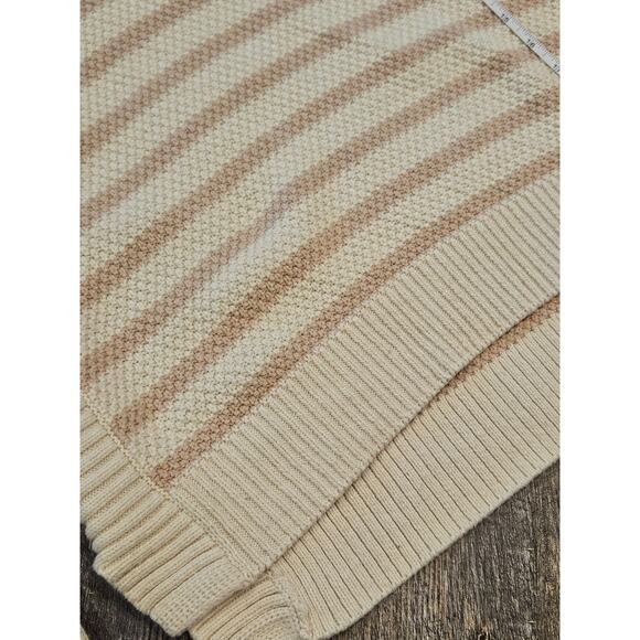 Madewell Striped Pickford Pullover Sweater Pink cream stripes large chunky loose - Picture 6 of 9